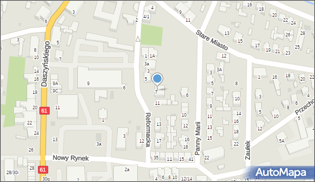 Pułtusk, Reformacka, 9A, mapa Pułtusk