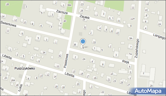 Puszczykowo, Reja Mikołaja, 9, mapa Puszczykowo