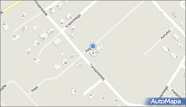 Pyrzyce, Reja Mikołaja, 9, mapa Pyrzyce