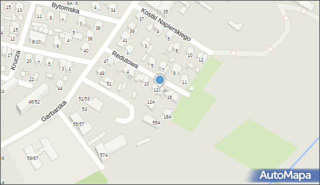 Radom, Redutowa, 14, mapa Radomia
