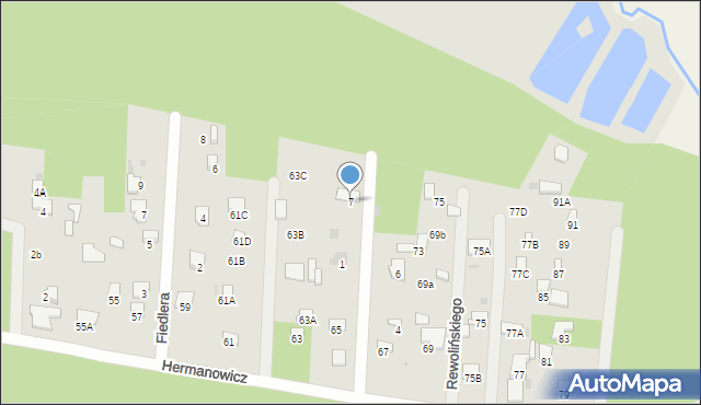 Radom, Rewolińskiego Teofila, 7, mapa Radomia