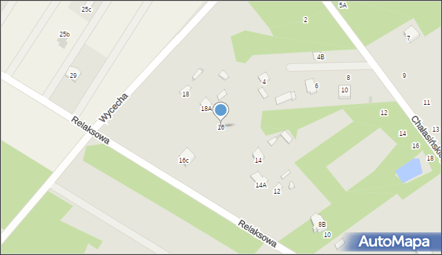 Radom, Relaksowa, 16, mapa Radomia