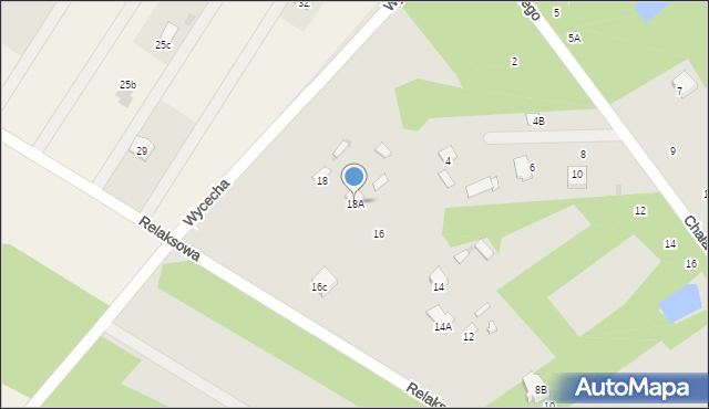 Radom, Relaksowa, 18A, mapa Radomia