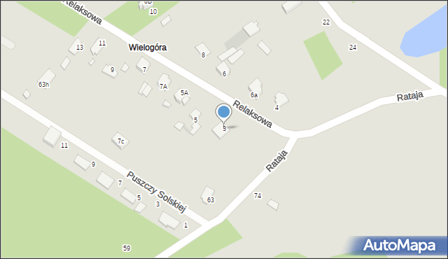 Radom, Relaksowa, 3, mapa Radomia