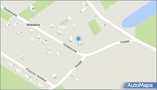 Radom, Relaksowa, 4, mapa Radomia