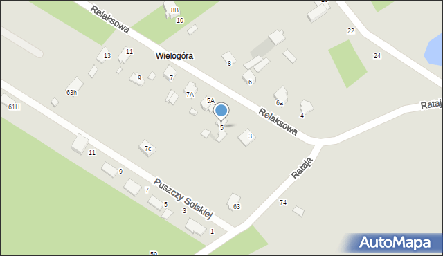 Radom, Relaksowa, 5, mapa Radomia