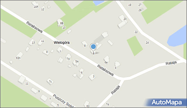 Radom, Relaksowa, 6, mapa Radomia