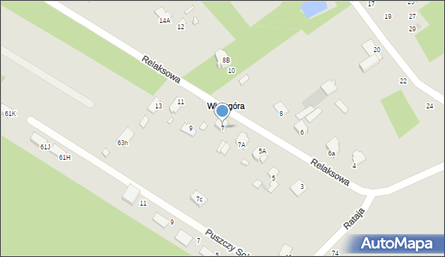 Radom, Relaksowa, 7, mapa Radomia