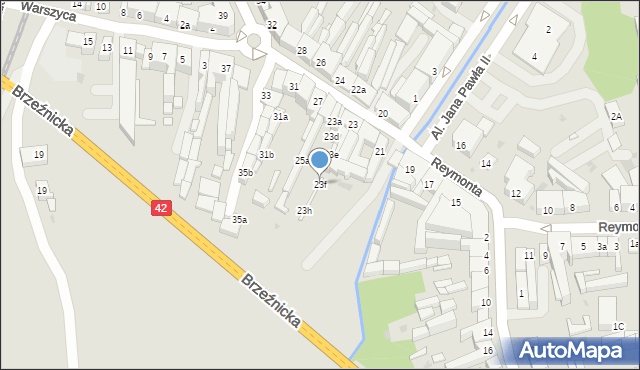 Radomsko, Reymonta Władysława, 23f, mapa Radomsko