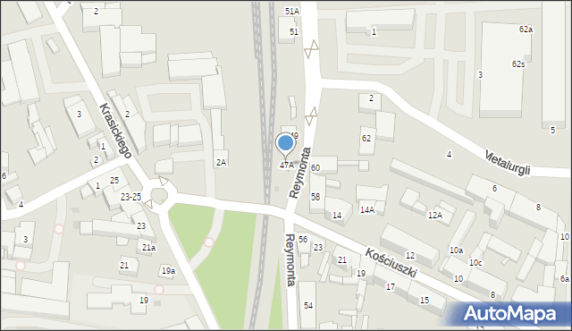 Radomsko, Reymonta Władysława, 47A, mapa Radomsko