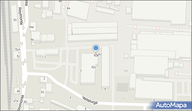Radomsko, Reymonta Władysława, 62a, mapa Radomsko