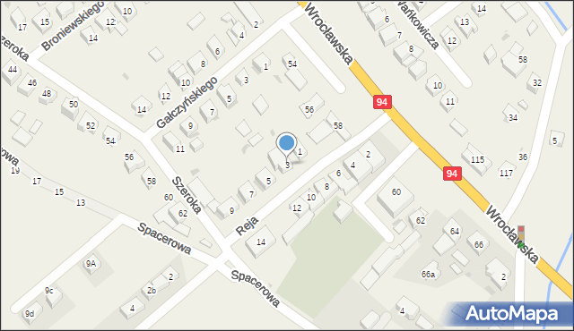 Radwanice, Reja Mikołaja, 3, mapa Radwanice