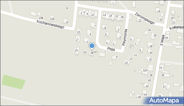 Radymno, Reja Mikołaja, 1a, mapa Radymno