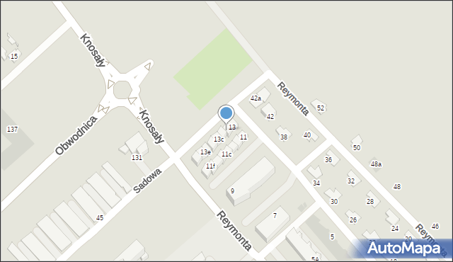 Radzionków, Reymonta Władysława, 13a, mapa Radzionków