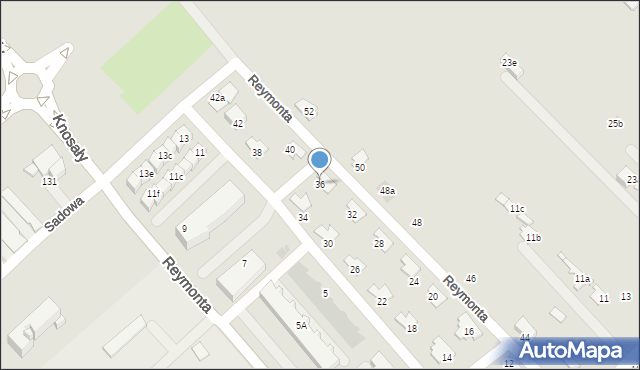 Radzionków, Reymonta Władysława, 36, mapa Radzionków