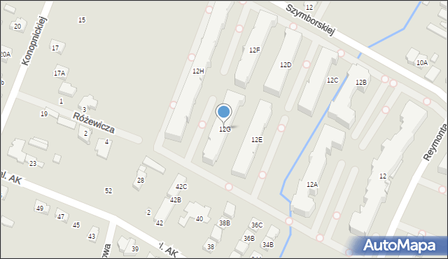 Radzymin, Reymonta Władysława, 12G, mapa Radzymin