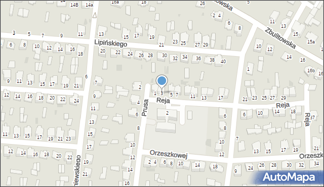 Radzyń Podlaski, Reja Mikołaja, 3, mapa Radzyń Podlaski