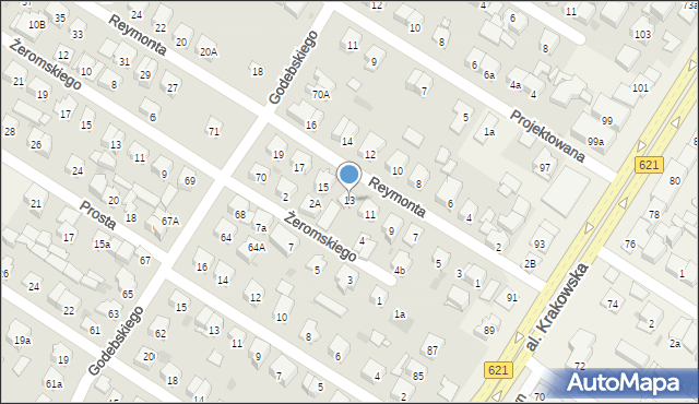 Raszyn, Reymonta Władysława, 13, mapa Raszyn