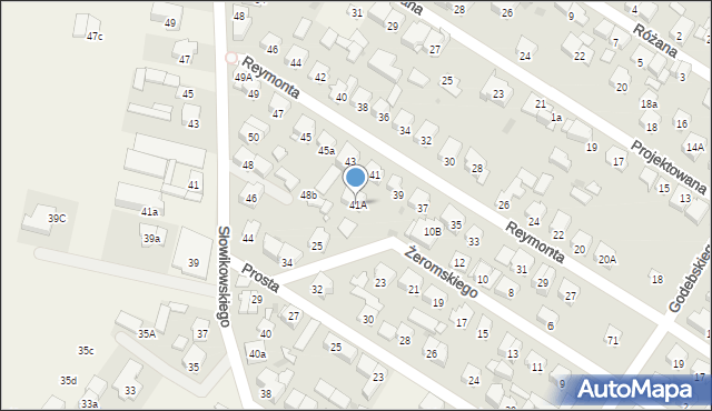 Raszyn, Reymonta Władysława, 41A, mapa Raszyn