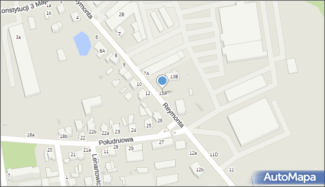 Rawa Mazowiecka, Reymonta Władysława, 13A, mapa Rawa Mazowiecka