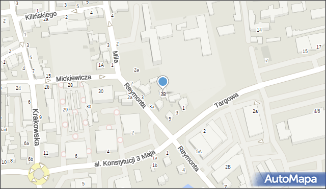 Rawa Mazowiecka, Reymonta Władysława, 3B, mapa Rawa Mazowiecka