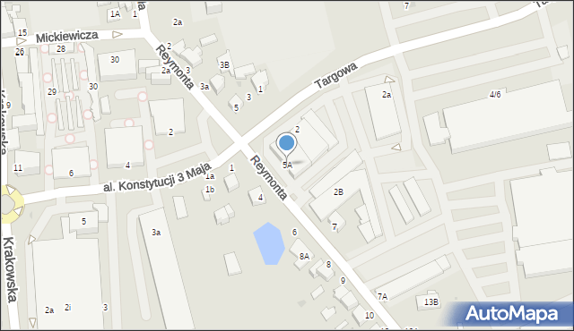 Rawa Mazowiecka, Reymonta Władysława, 5A, mapa Rawa Mazowiecka