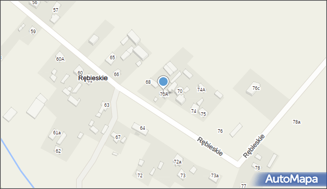 Rębieskie, Rębieskie, 70A, mapa Rębieskie