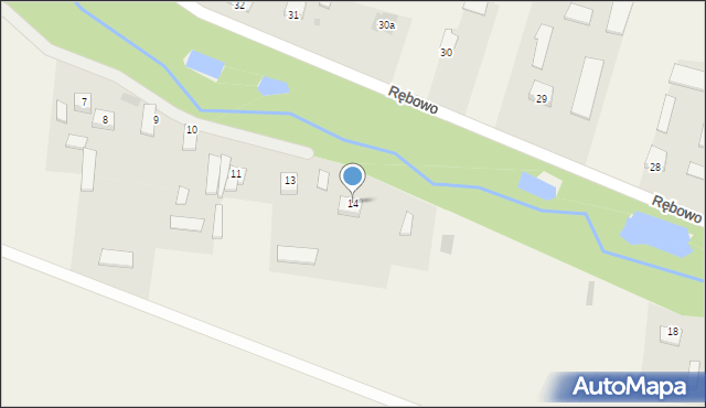 Rębowo, Rębowo, 14, mapa Rębowo