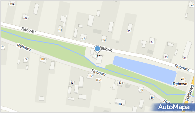 Rębowo, Rębowo, 187, mapa Rębowo