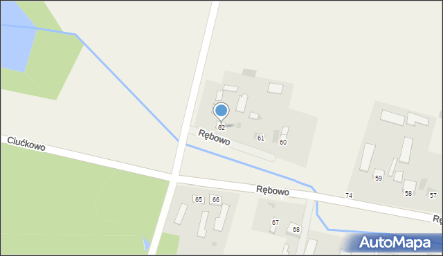 Rębowo, Rębowo, 62, mapa Rębowo