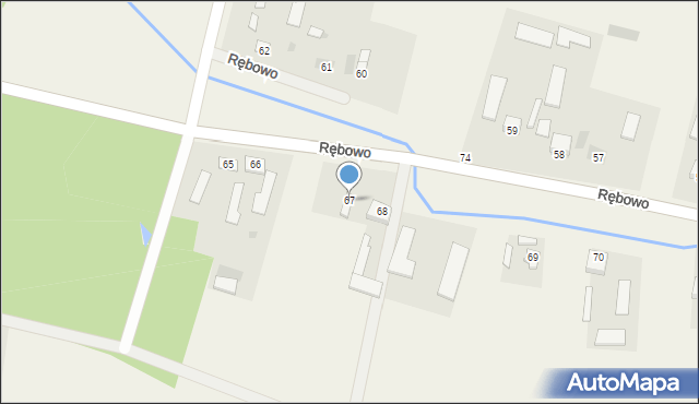 Rębowo, Rębowo, 67, mapa Rębowo