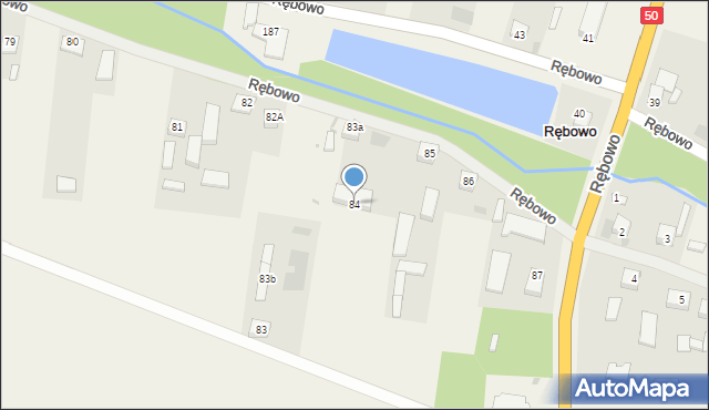 Rębowo, Rębowo, 84, mapa Rębowo