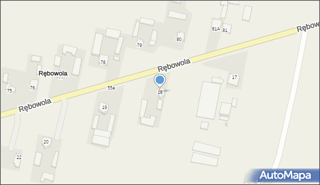 Rębowola, Rębowola, 18, mapa Rębowola