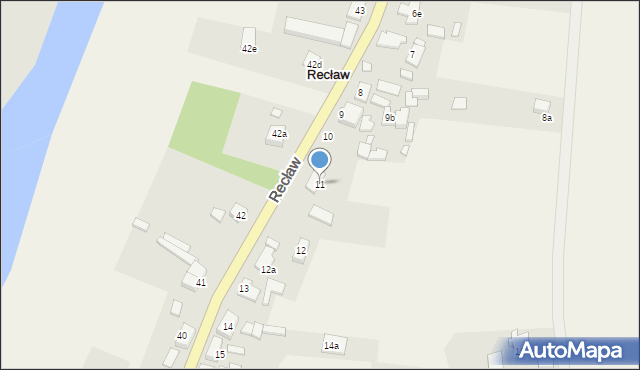 Recław, Recław, 11, mapa Recław