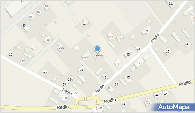 Redło, Redło, 20, mapa Redło