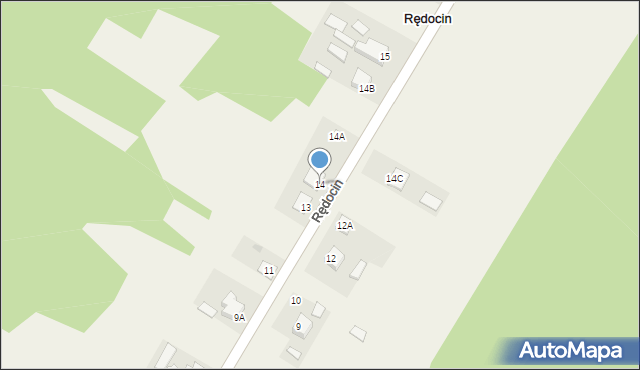 Rędocin, Rędocin, 14, mapa Rędocin