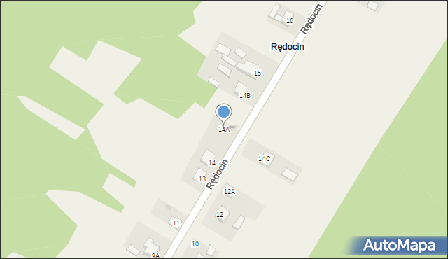 Rędocin, Rędocin, 14A, mapa Rędocin