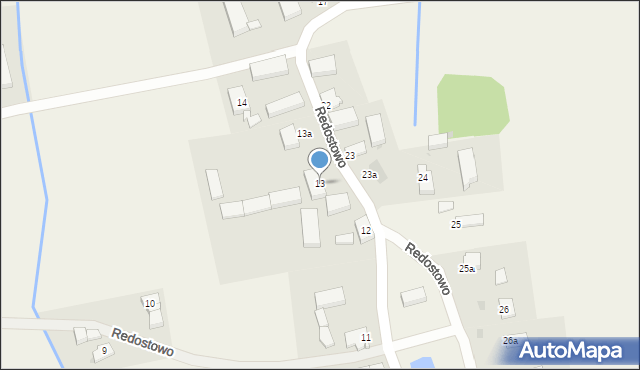 Redostowo, Redostowo, 13, mapa Redostowo