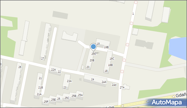 Redzikowo, Redzikowo, 20C, mapa Redzikowo