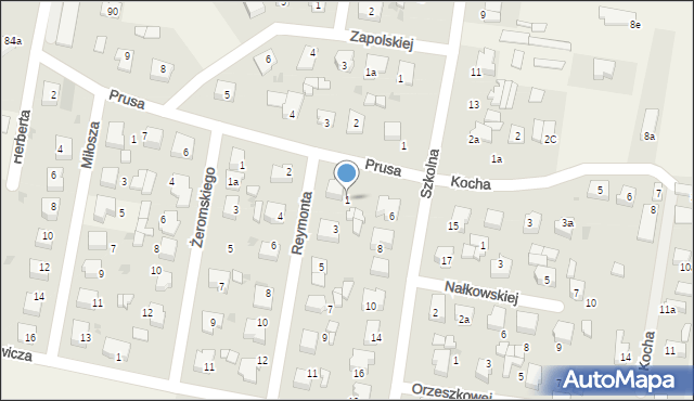 Rędziny, Reymonta Władysława, 1, mapa Rędziny