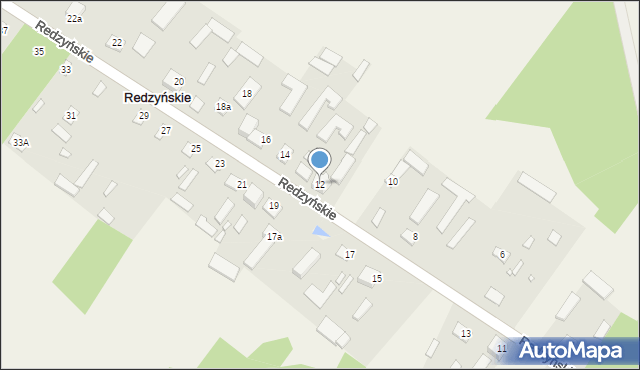 Redzyńskie, Redzyńskie, 12, mapa Redzyńskie