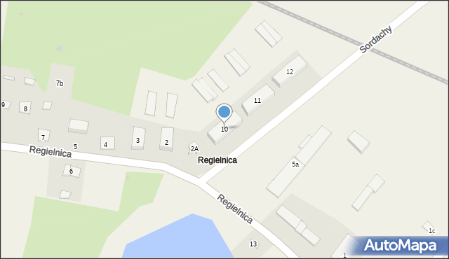 Regielnica, Regielnica, 10, mapa Regielnica