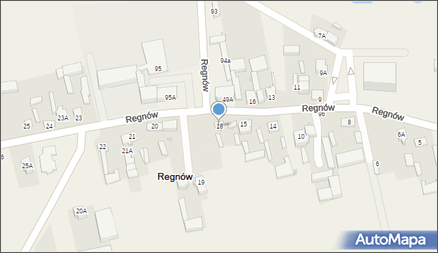 Regnów, Regnów, 18, mapa Regnów