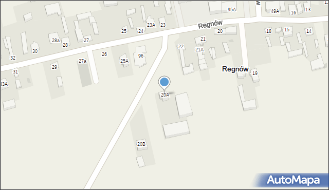 Regnów, Regnów, 20A, mapa Regnów