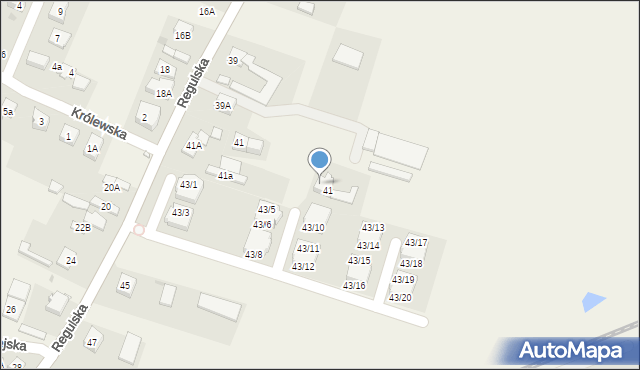 Reguły, Regulska, 41b, mapa Reguły
