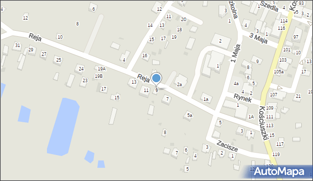 Rejowiec, Reja Mikołaja, 9, mapa Rejowiec