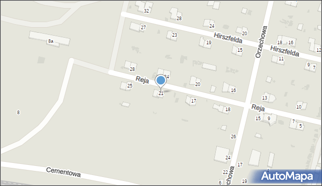 Rejowiec Fabryczny, Reja Mikołaja, 21, mapa Rejowiec Fabryczny