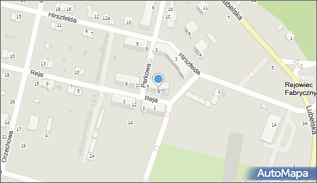 Rejowiec Fabryczny, Reja Mikołaja, 4, mapa Rejowiec Fabryczny