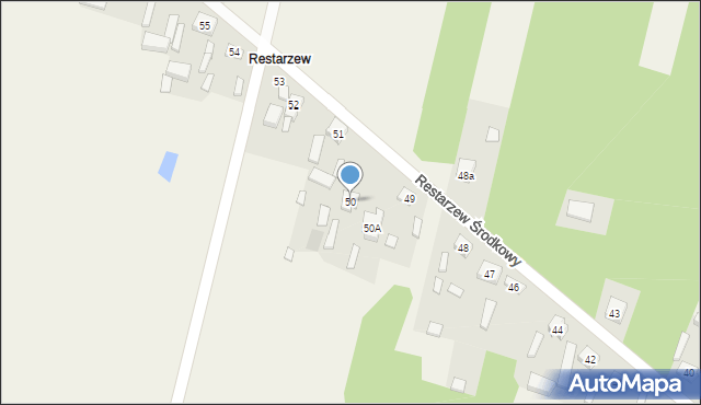 Restarzew Środkowy, Restarzew Środkowy, 50, mapa Restarzew Środkowy