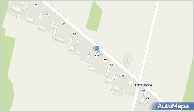 Restarzew Środkowy, Restarzew Środkowy, 57a, mapa Restarzew Środkowy